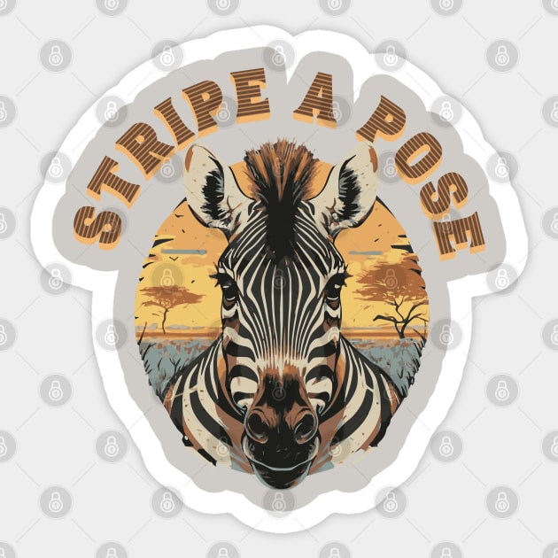 Stripe a Pose Sticker by Blended Designs